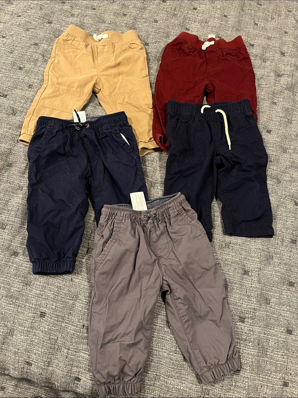 Cat&Jack,carters & gap Boy' Casual Pull-On Pants - Mustard, Burgundy, Navy, Gray